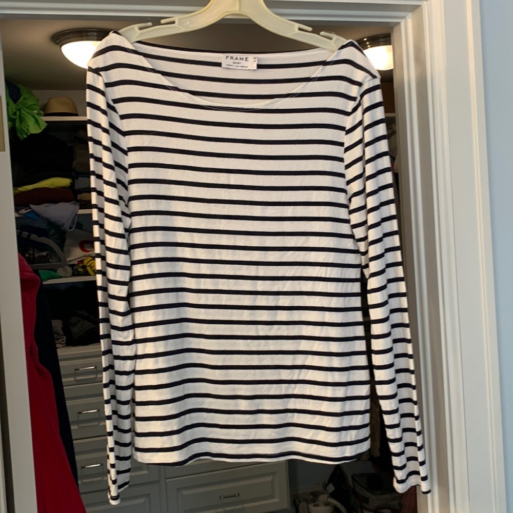 Navy and white top